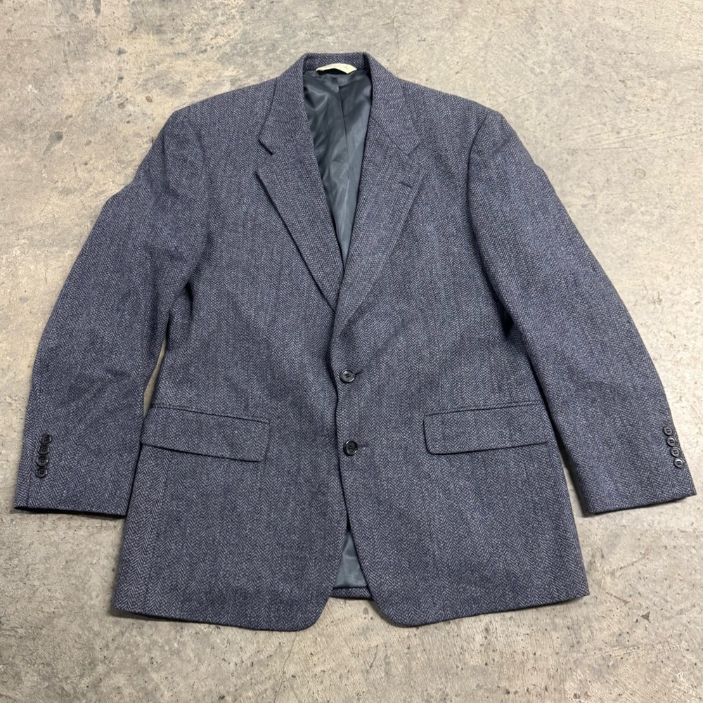 Evan Picone‎ Vintage Men's Classic Gray Wool Blazer Size 42 Business Casual Work